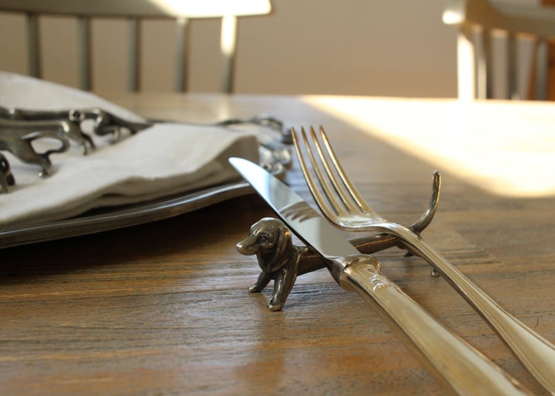 送料無料対象商品】Etain Pewter 動物達のカトラリーレスト（数量6