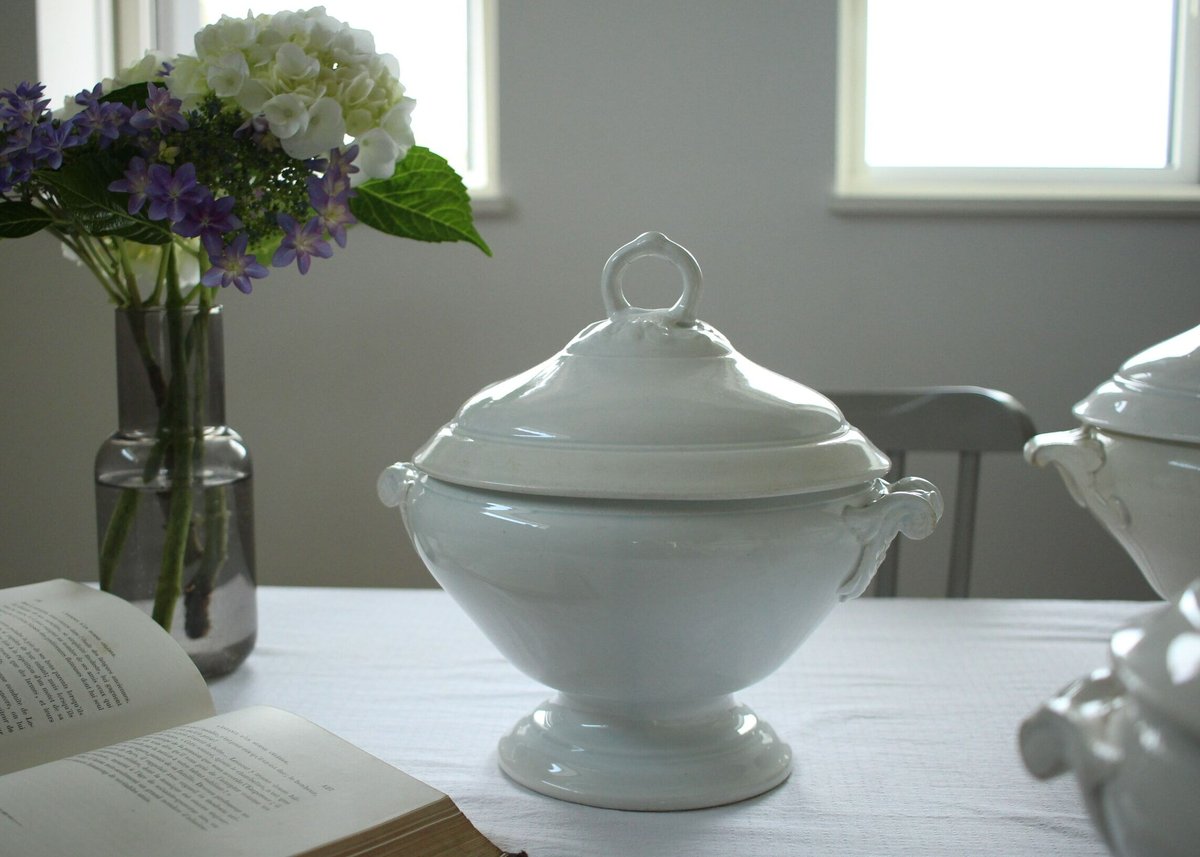 Luneville【リュネヴィル】/白のスーピエール・フランスアンティーク