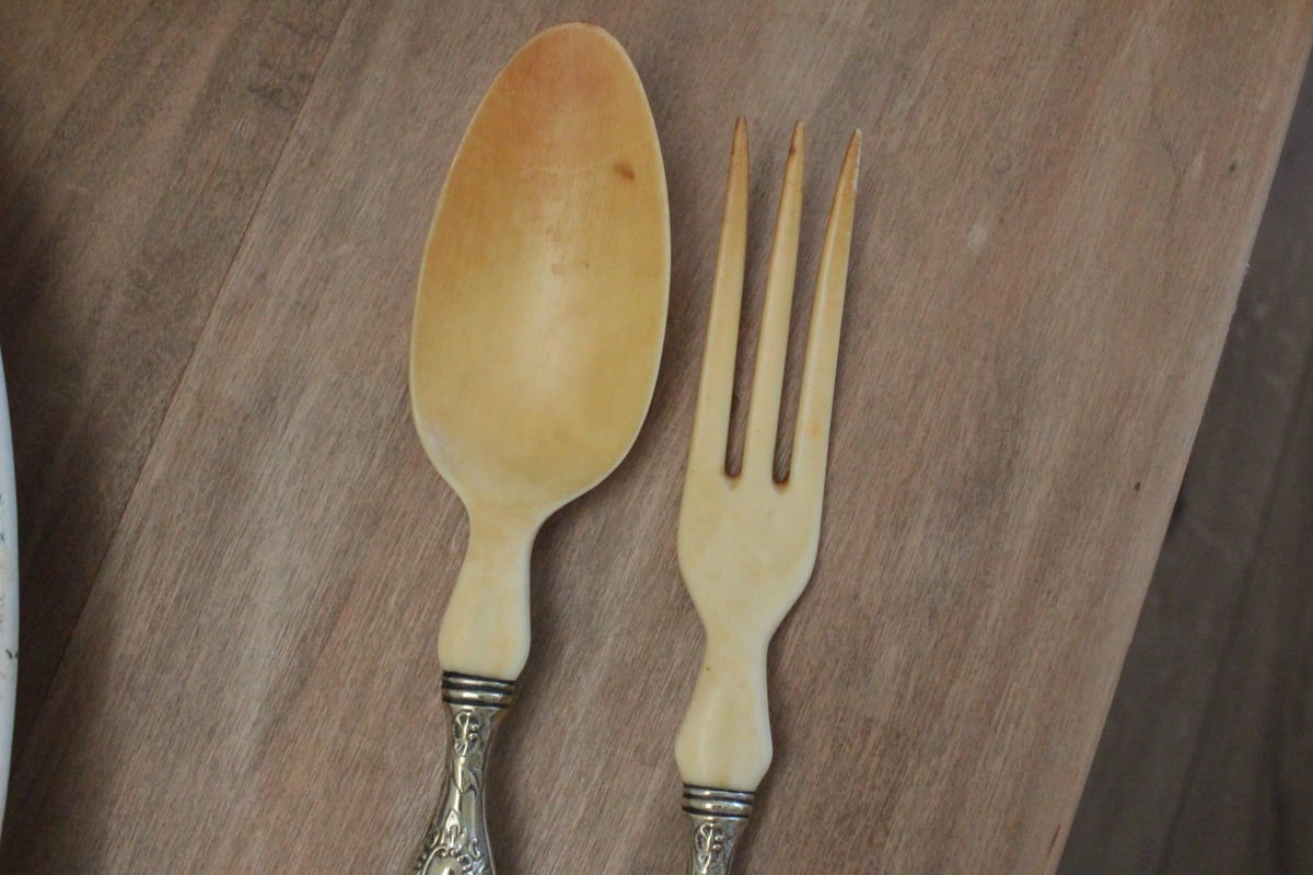 サラダサーバー/シルバースプーン&フォーク2本セット | Antique