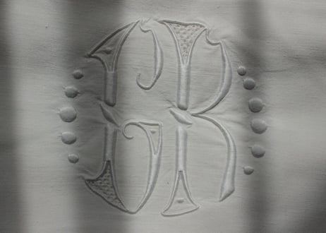France Antique MONOGRAM /モノグラム大判シーツ【A】