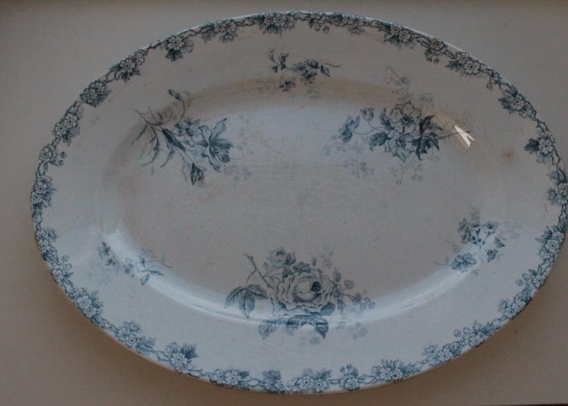 レア◆クリームウェア オーバルパニエ皿 ショワジールロワオクトゴナルポントシュー レア◇クリームウェア オーバルパニエ皿 ショワジールロワオクトゴナル