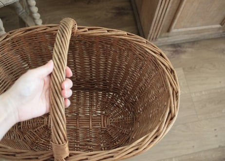 France Antique panier アンティーク籐の大きなパニエ