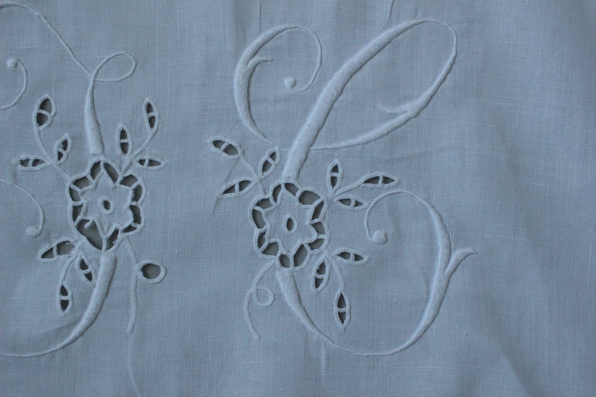 France Antique モノグラムシーツ/MONOGRAM “JC” | Antique