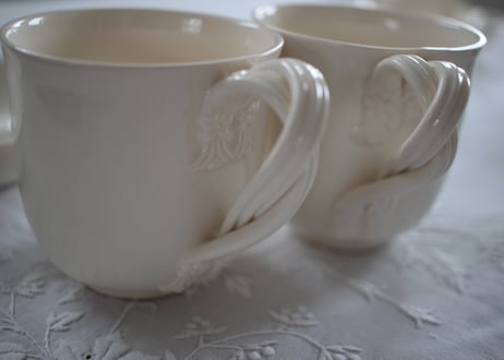 Leedsware Classical Creamware  C&S ペア  (数量2)