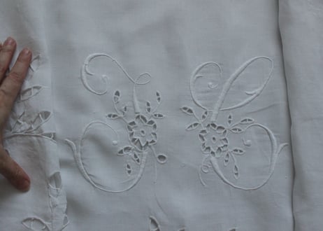 France Antique モノグラムシーツ/MONOGRAM “JC”