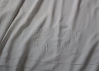 France Antique Linge Ancien Feuilles MONOGRAM“CC”大判シーツ