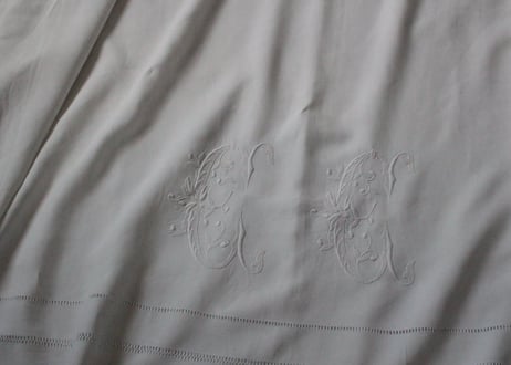フランスアンティークイニシャルシーツ/モノグラムカバー/MONOGRAM“JC” フランスアンティークイニシャルシーツ/モノグラムカバー