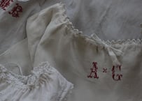 フランスアンティーク・リネン半袖ワンピース/MONOGRAM “AG”