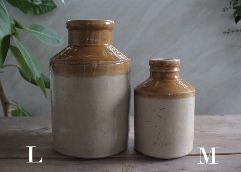 Lサイズ/イギリス陶器ストーンウェアボトル/アンティーク・ヴィンテージ Stoneware Bottles/イギリス陶器ストーンウェアボトル (数量2