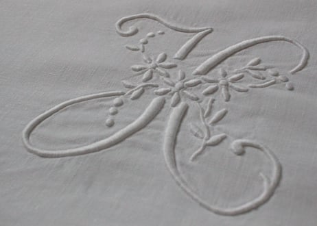 France Antique モノグラムシーツ/MONOGRAM “FK”