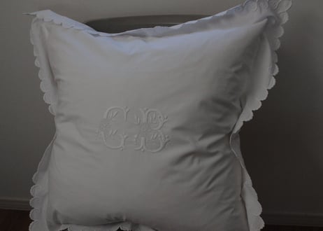 France Antique クッションカバー/MONOGRAM "C・B"