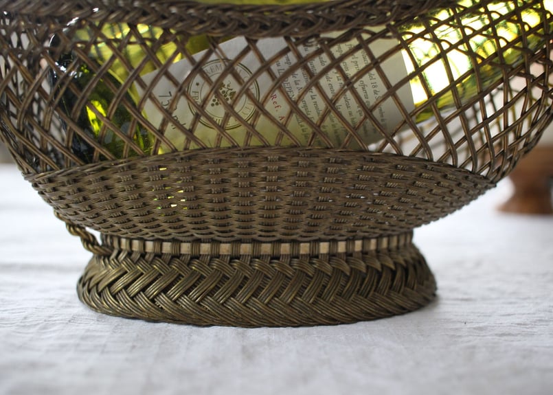 France Antiqueワイヤープレートのワインパニエ | Antique