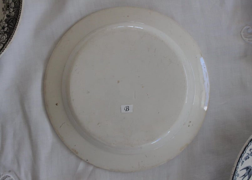 Creil et Montereau【クレイユ モントロー】グリザイユプレート（数量3