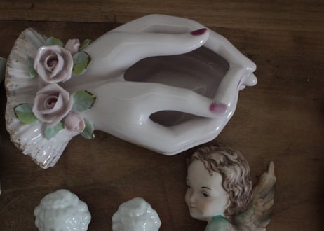 【D】バラ・レフトンのハンドモチーフ/Lefton Porcelain D】バラ・レフトンのハンドモチーフ/Lefton Porcelain | Antique