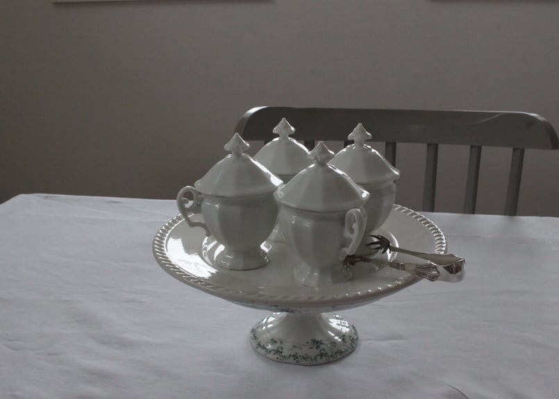 FranceAntiqueクリームポット【ポ・ア・クレム】ポーセレン白磁器