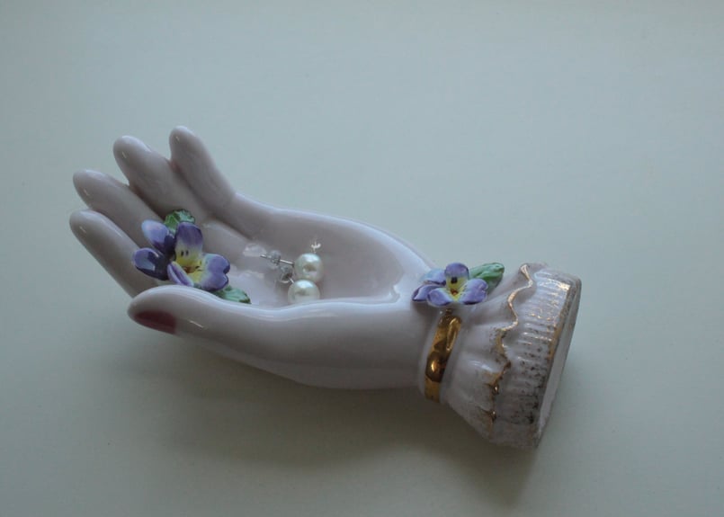 【D】バラ・レフトンのハンドモチーフ/Lefton Porcelain C】ビオラ・レフトンのハンドモチーフ/Lefton Porcelain | Antique