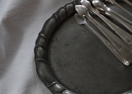 France Antique ovale Etain Pewter オーバル