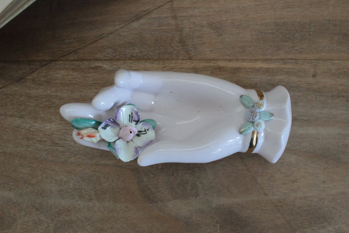 B】オリエンタルな花・レフトンのハンドモチーフ/Lefton Porcelain