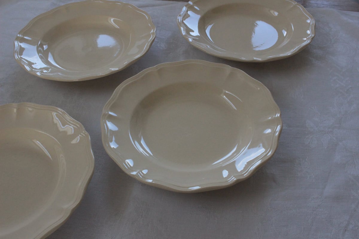 ペア販売】F・Sarreguemines 花リムアイボリー25cm | Antique &