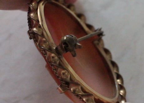 【E】Antique Shell Cameo Brooch