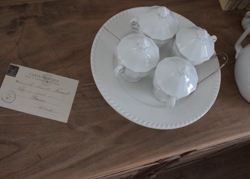 FranceAntiqueクリームポット【ポ・ア・クレム】ポーセレン白磁器