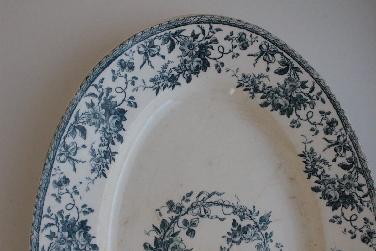 Gien【ジアン】bouquet de rose・オーバルプレート | Antique & B