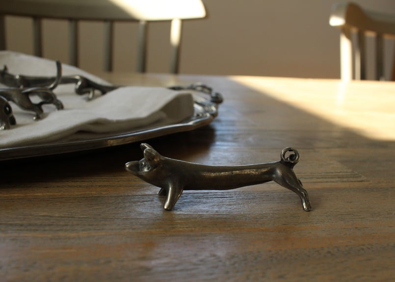 送料無料対象商品】Etain Pewter 動物達のカトラリーレスト