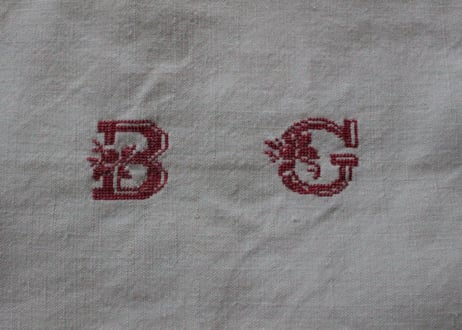 France Antique 大判シート/MONOGRAM “B・G”