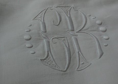 France Antique MONOGRAM /モノグラム大判シーツ【A】