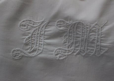 France Antique クッションカバー/MONOGRAM "J・M"