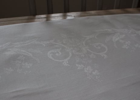 France Antique “AC” MONOGRAM Whitework手刺繍モノグラムクロス（数量5）