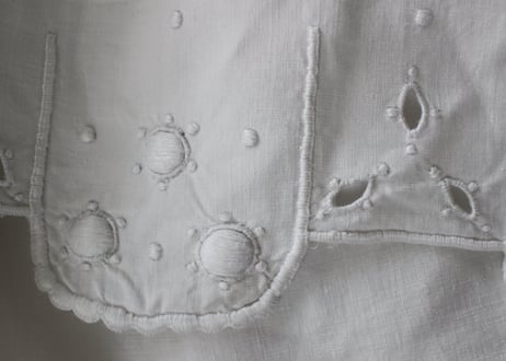 France Antique Linge Ancien Feuilles MONOGRAMピュアリネンの大判シーツ