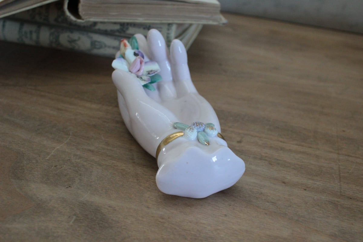 B】オリエンタルな花・レフトンのハンドモチーフ/Lefton Porcelain