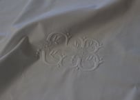 France Antique クッションカバー/MONOGRAM "C・B"