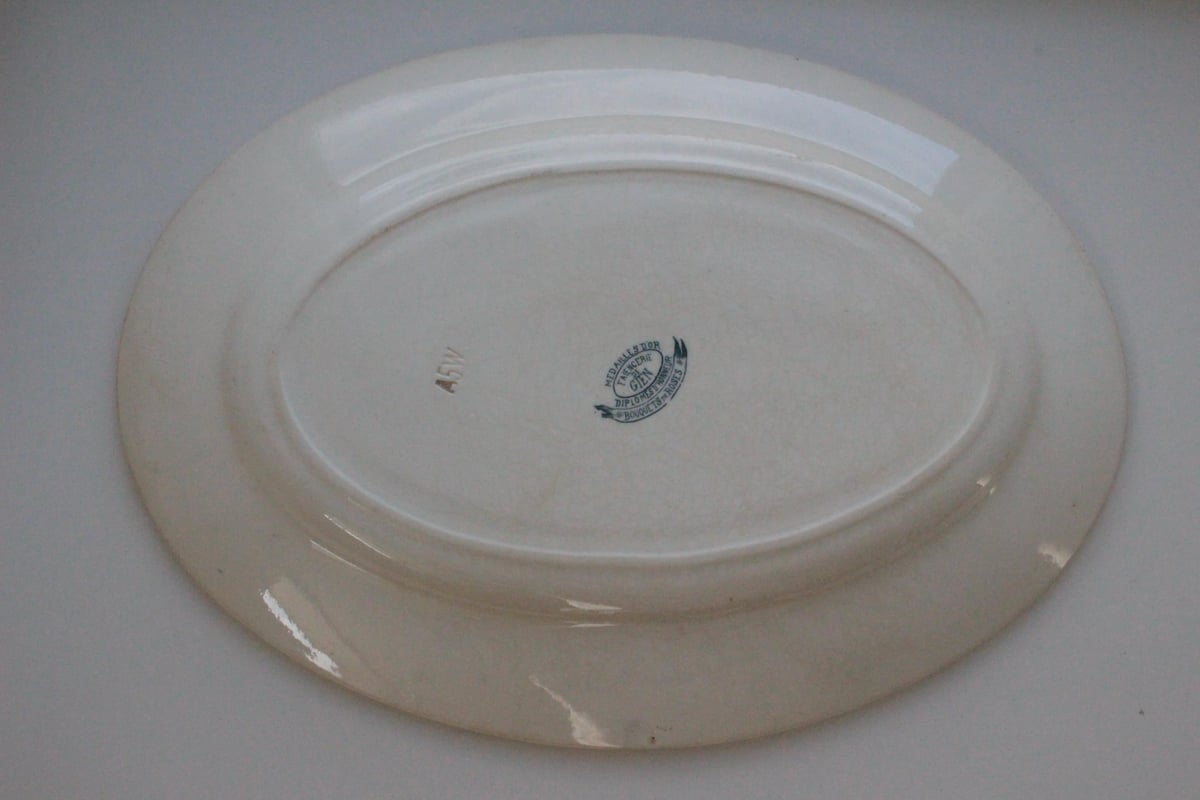 Gien【ジアン】bouquet de rose・オーバルプレート | Antique & B