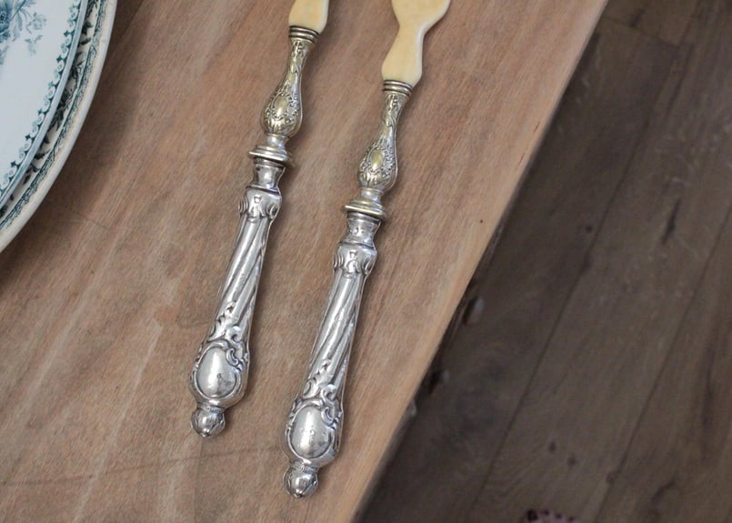 サラダサーバー/シルバースプーン&フォーク2本セット | Antique