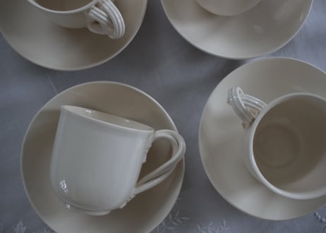 Leedsware Classical Creamware  C&S ペア  (数量2)