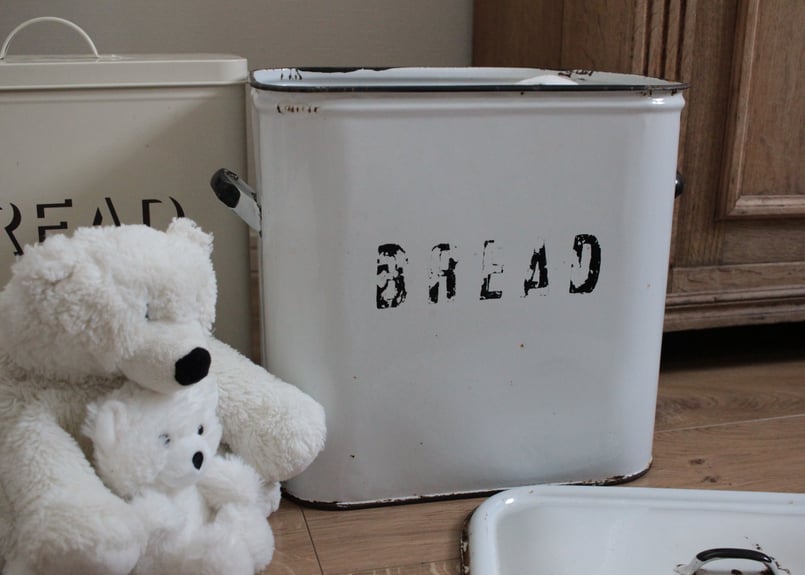Vintage Enamel Big Bread Bin | Antique & Brocan