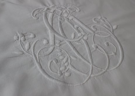 France Antique クッションカバー/MONOGRAM・W（数量2)