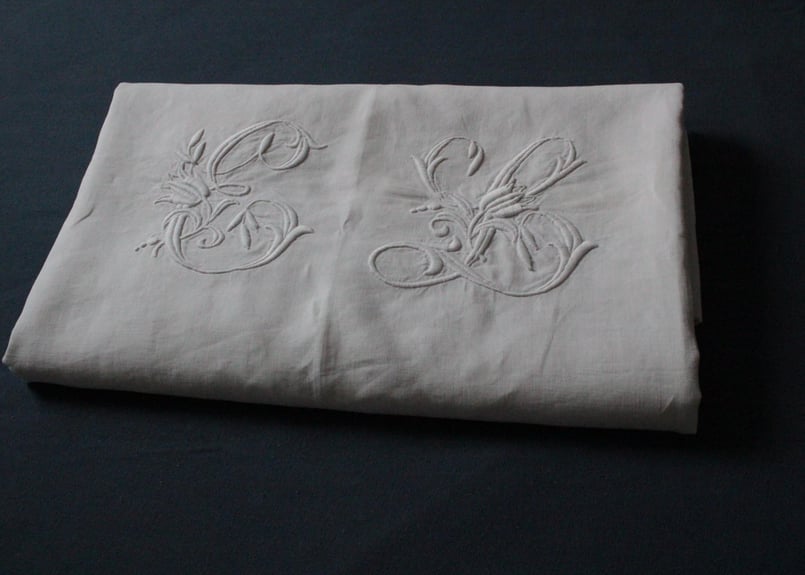 フランスアンティークイニシャルシーツ/モノグラムカバー/MONOGRAM“EL” フランスアンティークイニシャルシーツ/モノグラムカバー/MONOGRAM“EL”