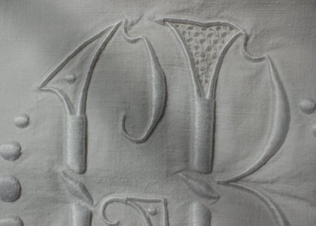 France Antique MONOGRAM /モノグラム大判シーツ【A】