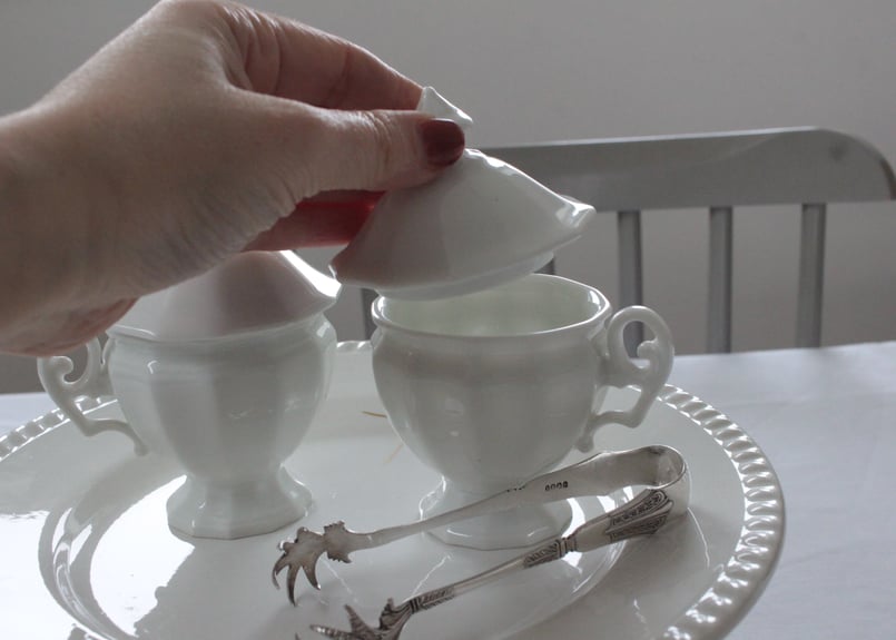 FranceAntiqueクリームポット【ポ・ア・クレム】ポーセレン白磁器