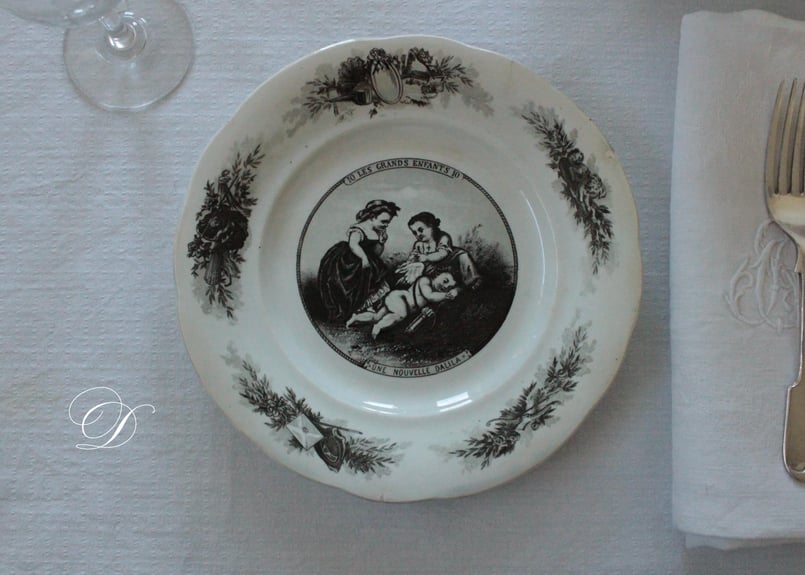 グリザイユ・デザートプレート（数量3）2/2 | Antique