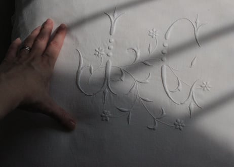 France Antique クッションカバー/MONOGRAM "J・C"