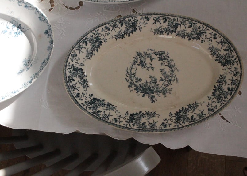 Gien【ジアン】bouquet de rose・オーバルプレート | Antique & B