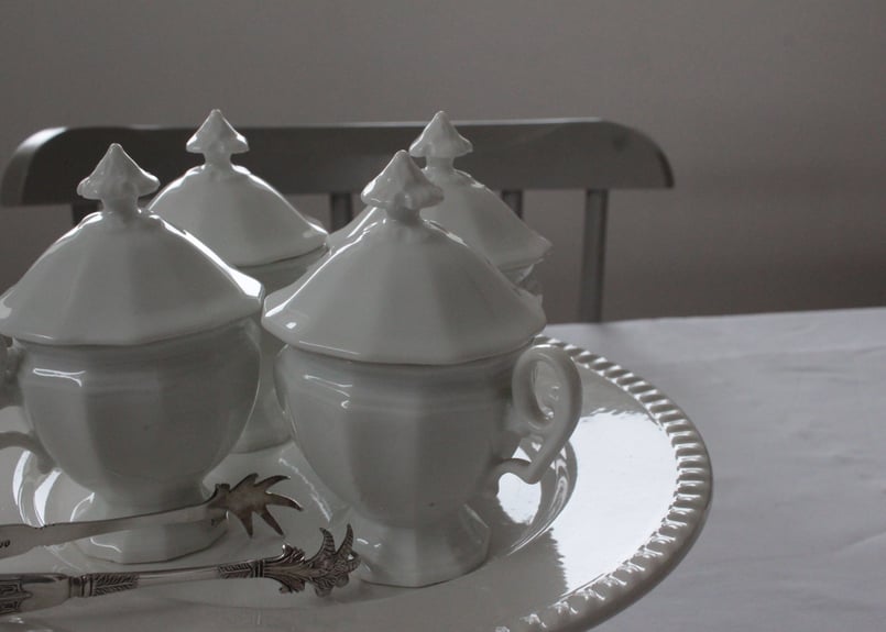 FranceAntiqueクリームポット【ポ・ア・クレム】ポーセレン白磁器