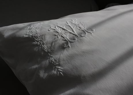 France Antique クッションカバー/MONOGRAM "M"