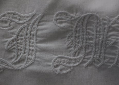 France Antique クッションカバー/MONOGRAM "J・M"