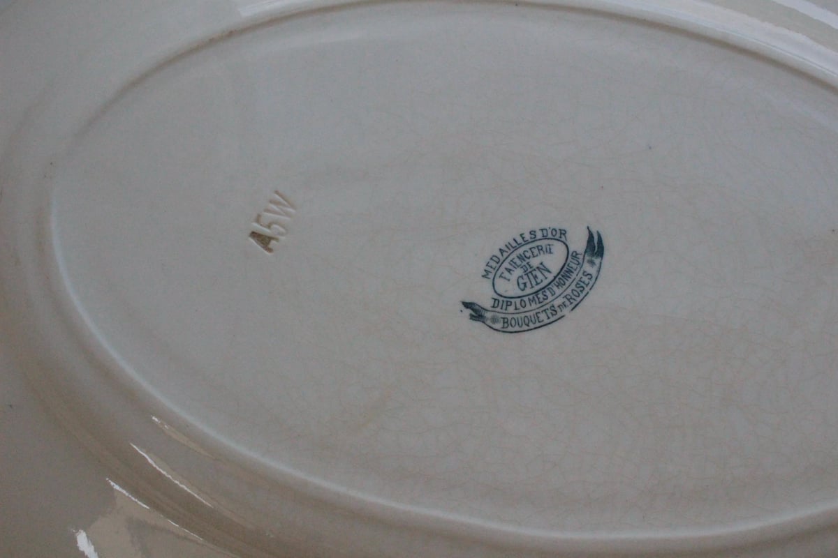 Gien【ジアン】bouquet de rose・オーバルプレート | Antique & B