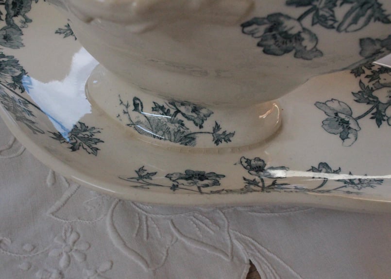 フランスアンティーク Gien ジアン Anemones アネモネ フランスアンティークGien ジアン ANEMONES アネモネ2枚セット